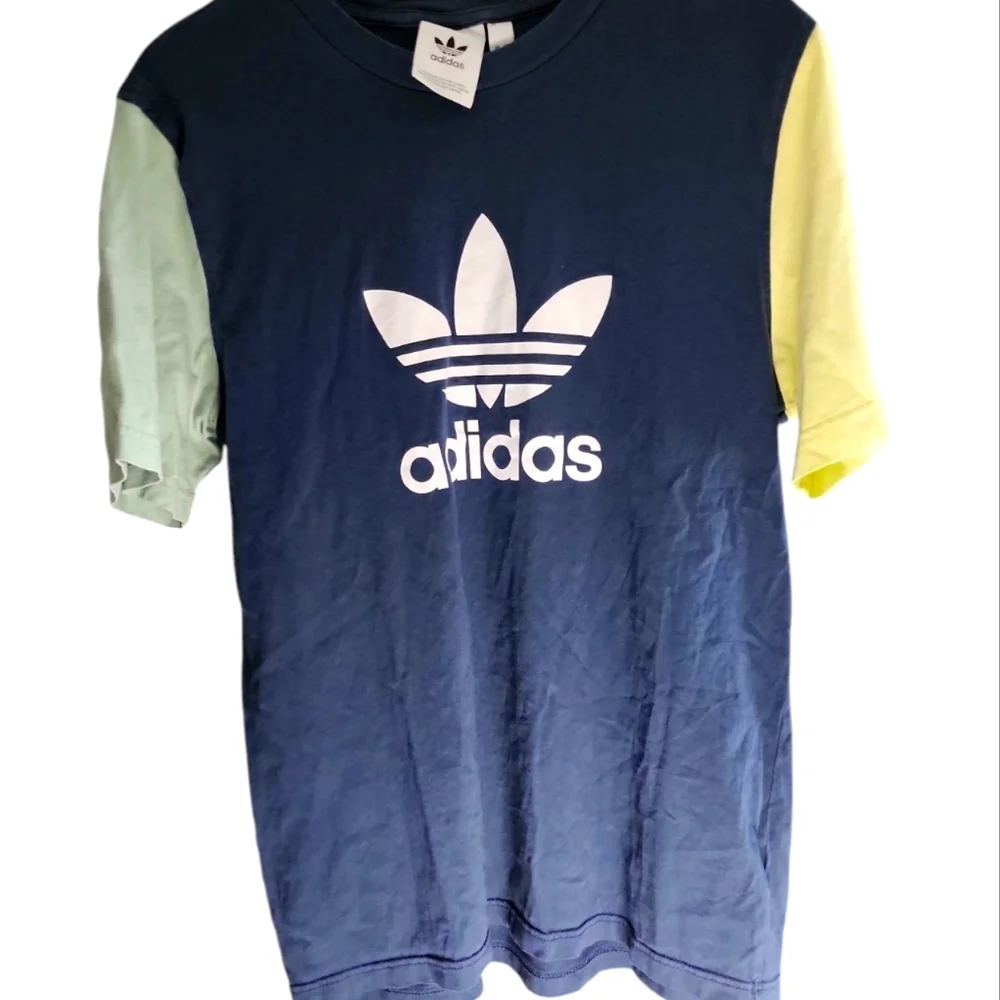 Adidas Blue and Green Short Sleeve Tee